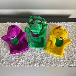 Barney and Baby Bop and BJ Vintage Puppets Set